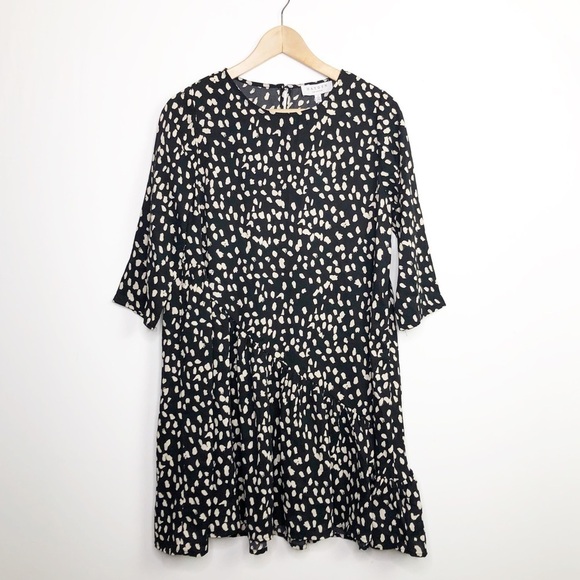 Hayden LA Black with tan spots asymmetrical dress - Picture 7 of 12